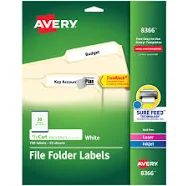 Avery® TrueBlock File Folder Labels 2/3" x 3-7/16" 750 Printable Labels