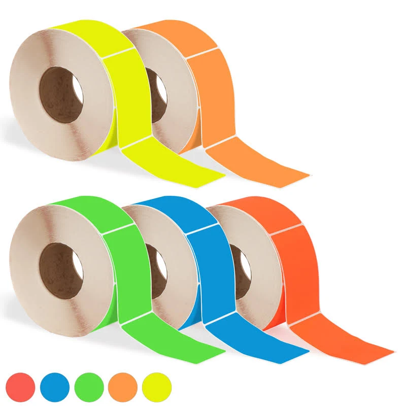 3"x5" Removable Fluorescent Rectangular Blank Label, 1000 Labels