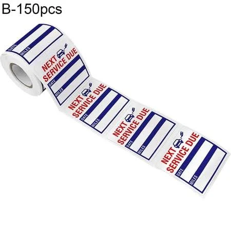 Farfi 150Pcs Car Service Sticker with Perforation Line Self-adhesive Removable No Residue Waterproof Record Car Transparent Service Expiration Sticker