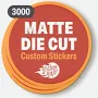 StickerGiant 3,000 Bulk Custom Round Die Cut Stickers - Matte