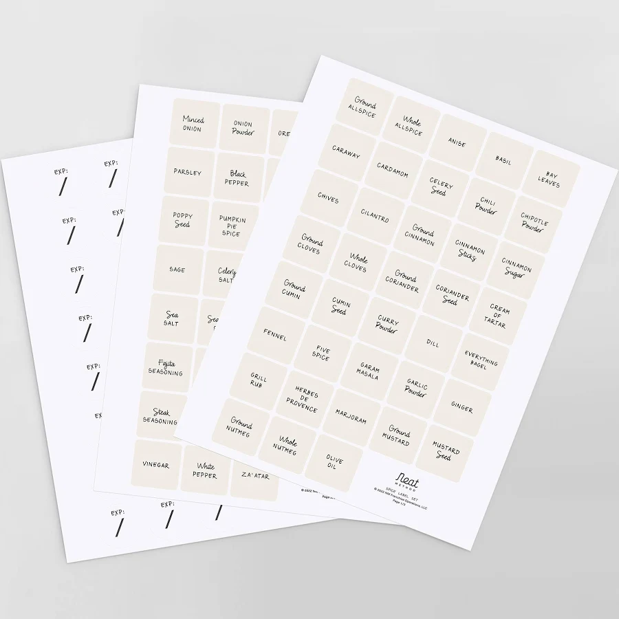 Neat Method Spice Label Set
