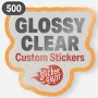 500 Custom Glossy Clear Stickers | Weatherproof | StickerGiant