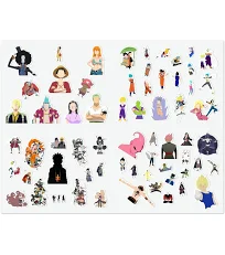 Anime Sticker Sheet, 60+ One Piece, Naruto, and Dragonball Z, Waterproof | Vinyl