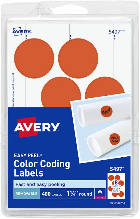 Avery Printable Removable Color-Coding Labels