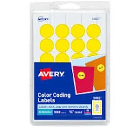 Avery Printable Color-Coding Labels Removable Adhesive