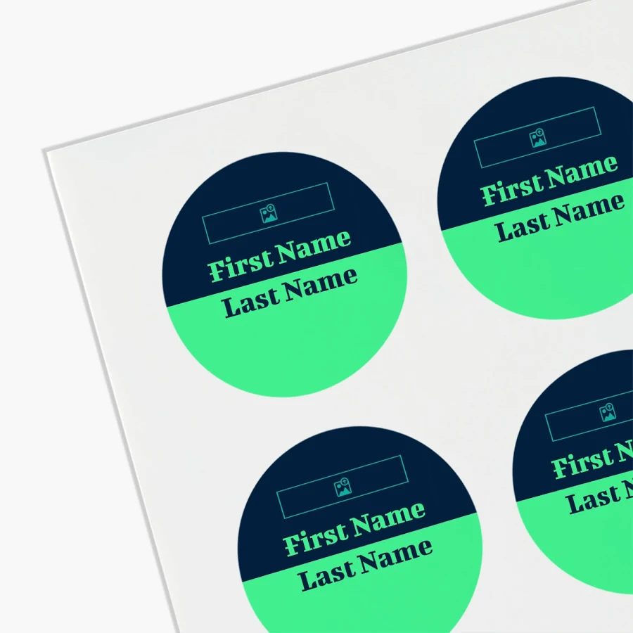 Custom Sheet Stickers | 1"x1" | Green, Blue and Gray | VistaPrint | Design: Green, Professional Services, Bold & Colorful, Styles & Themes, Industry