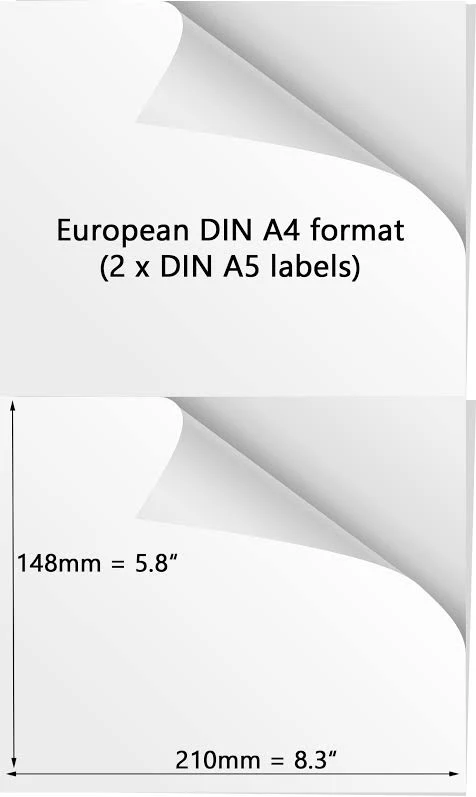 Shipping Labels DIN A4 Half Sheet