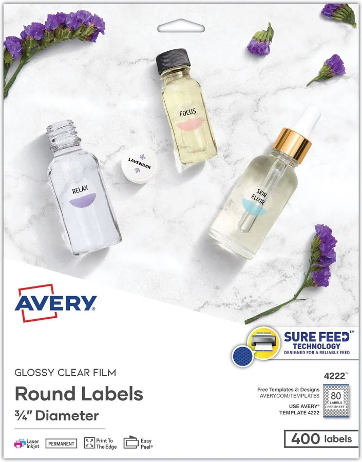 Avery Printable Self-Adhesive Permanent ID Labels w/Sure Feed