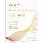 A-sub Waterproof Clear Vinyl Sticker Paper for Inkjet Printers