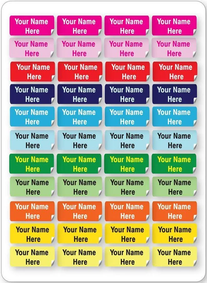 Personalized Waterproof Name Labels. Press and Stick Custom Name Stick on Clothing Labels (120 Count, Medium (1