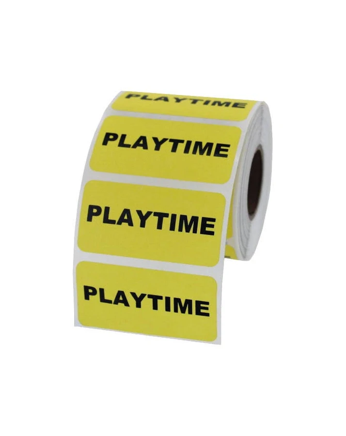 PLAYTIME Rectangle Yellow Labels | Label Supplies From Label Value