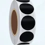 1" Round Black Labels