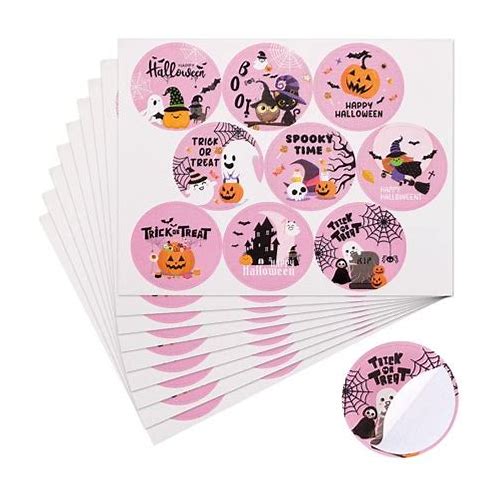 Halloween Theme Round Self-Ad…