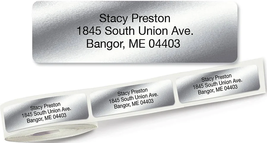 Silver Foil Standard Rolled Address Labels