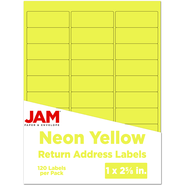JAM Paper Neon Yellow Mailing Address Labels