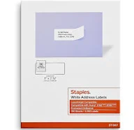 Staples Laser/Inkjet Address Labels 1" x