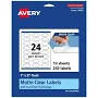 Avery Matte Clear Oval Labels