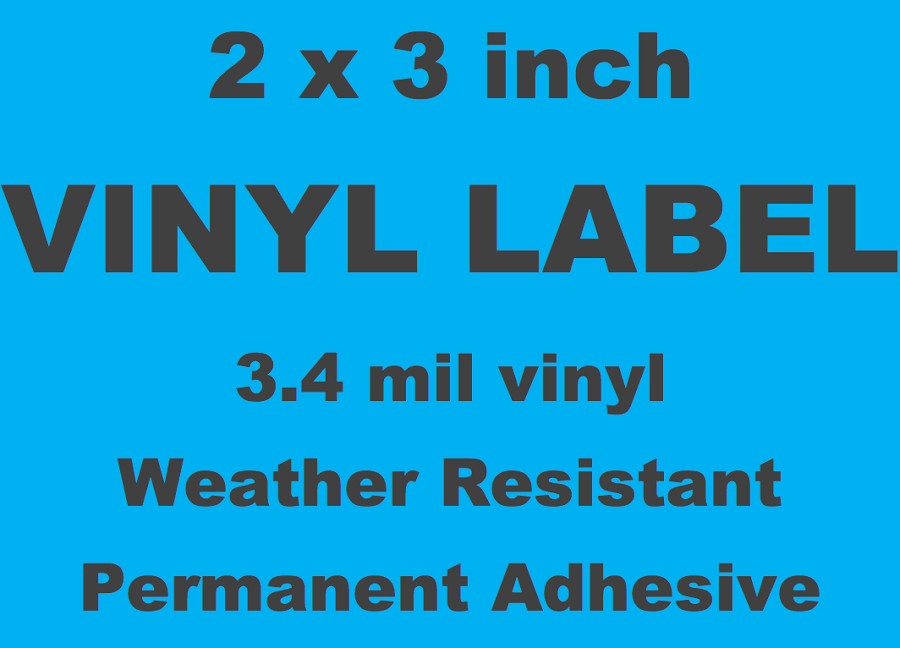 Vinyl Labels (1 Color) - 2" x 3" for Office Use, Weather Resistant, 1 Color on White Vinyl, 2" x 3" Size, American Business Forms & Envelopes