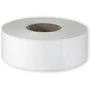 Polyethylene self-adhesive labels 32x25 mm durable white glossy plastic for thermal transfer, 2400 labels per roll