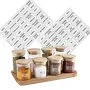 colortouch spice labels self-adhesive, 140 pieces spice stickers, transparent black spice jar labels, square waterproof spice stickers