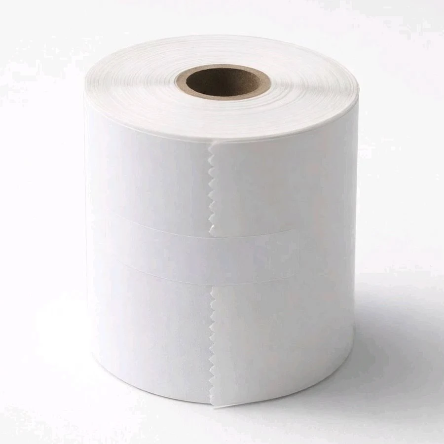 Blank White Adhesive Label Roll, Perforated, Adhesive, Blank, White,