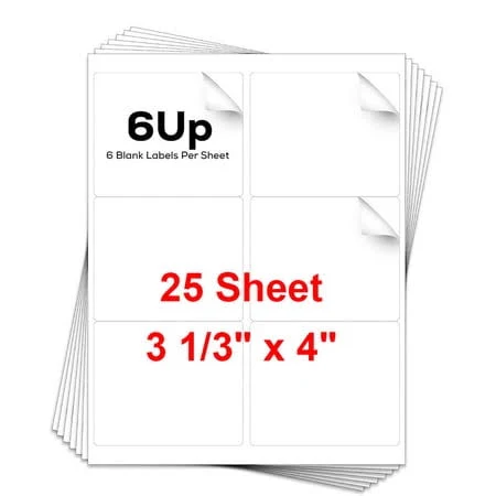 Mprt Sheets 2 inch x 4 inch Address Shipping Labels Self-Adhesive Blank