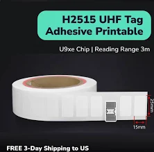 Long Range 860mhz-960mhz ISO18000-6C UHF RFID Asset Tags EPC Class1 Gen2 Rewritable Printable Sticker Inlay H2515 - 25mm*15mm / 100 pieces
