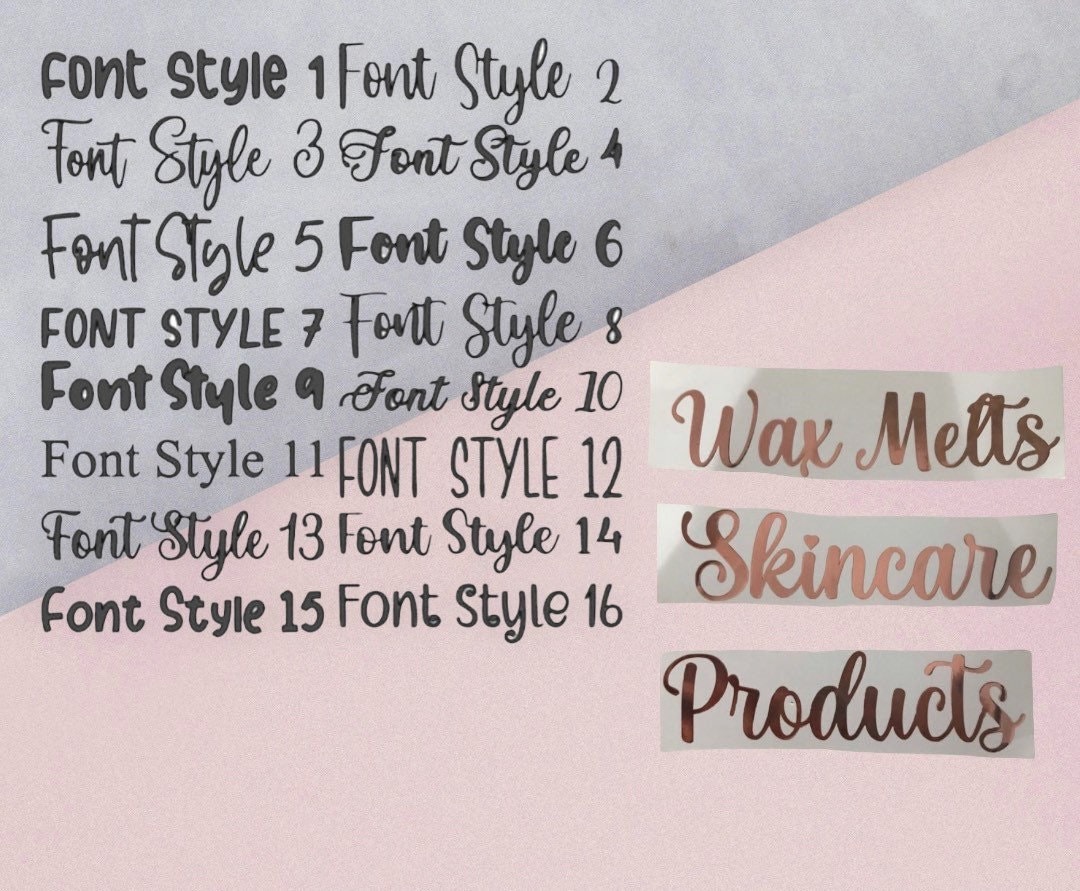 Personalised Vinyl Sticker Labels: Custom Font & Colour