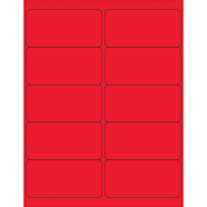 Tape Logic 4 x 2" Fluorescent Red Rectangle Laser Labels LL178RD