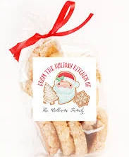 Stickers Personalized Christmas Cookie Party Favor Labels, Custom Holiday Sticker Set, 4 Sizes, Gift Wrapping, Printed Stickers