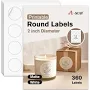 2 inch Round A-sub White Matte 360 Labels