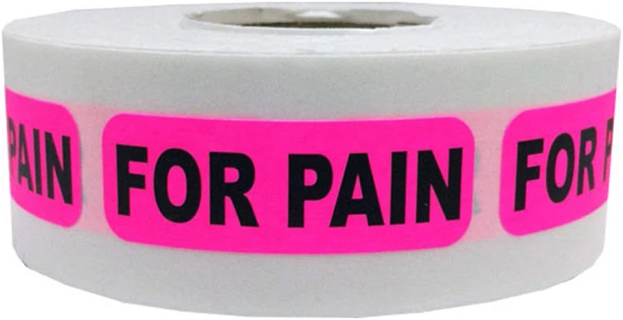 For Pain Medication Pharmacy Warning Labels .5" x 1.5" Quantity 500 | Wholesale Labels | InStockLabels
