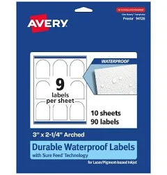 Avery Durable Waterproof Arched Labels