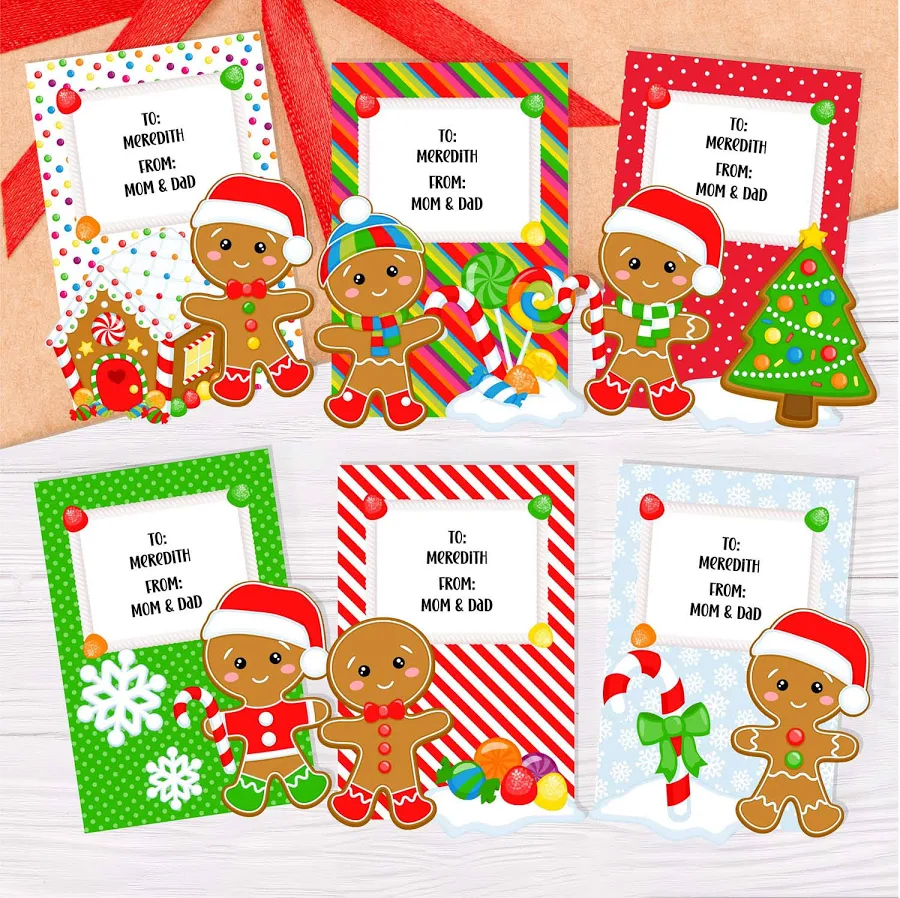 Gingerbread Boy Christmas Gift Labels