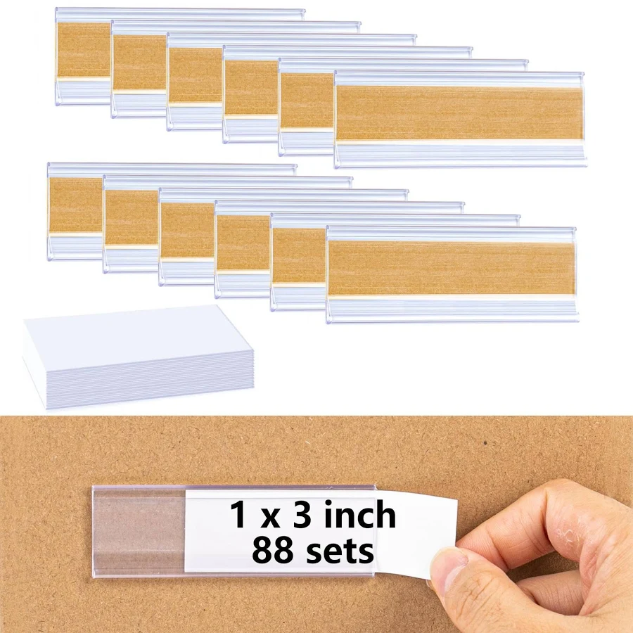 VELATYVIO 88Pcs Self Adhesive Label Holders