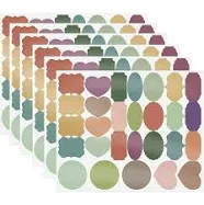 168pcs Fancy Shape Colored Label Stickers Colored Mason Jar Small Sticker Labels with Whiteboard Pen for Spice Jars