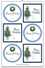 Blue Christmas Gift Stickers