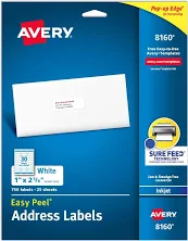 Avery Easy Peel Printable Address Labels With Sure Feed, 1" X 2-5/8"
