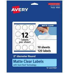 Avery Matte Clear Round Labels