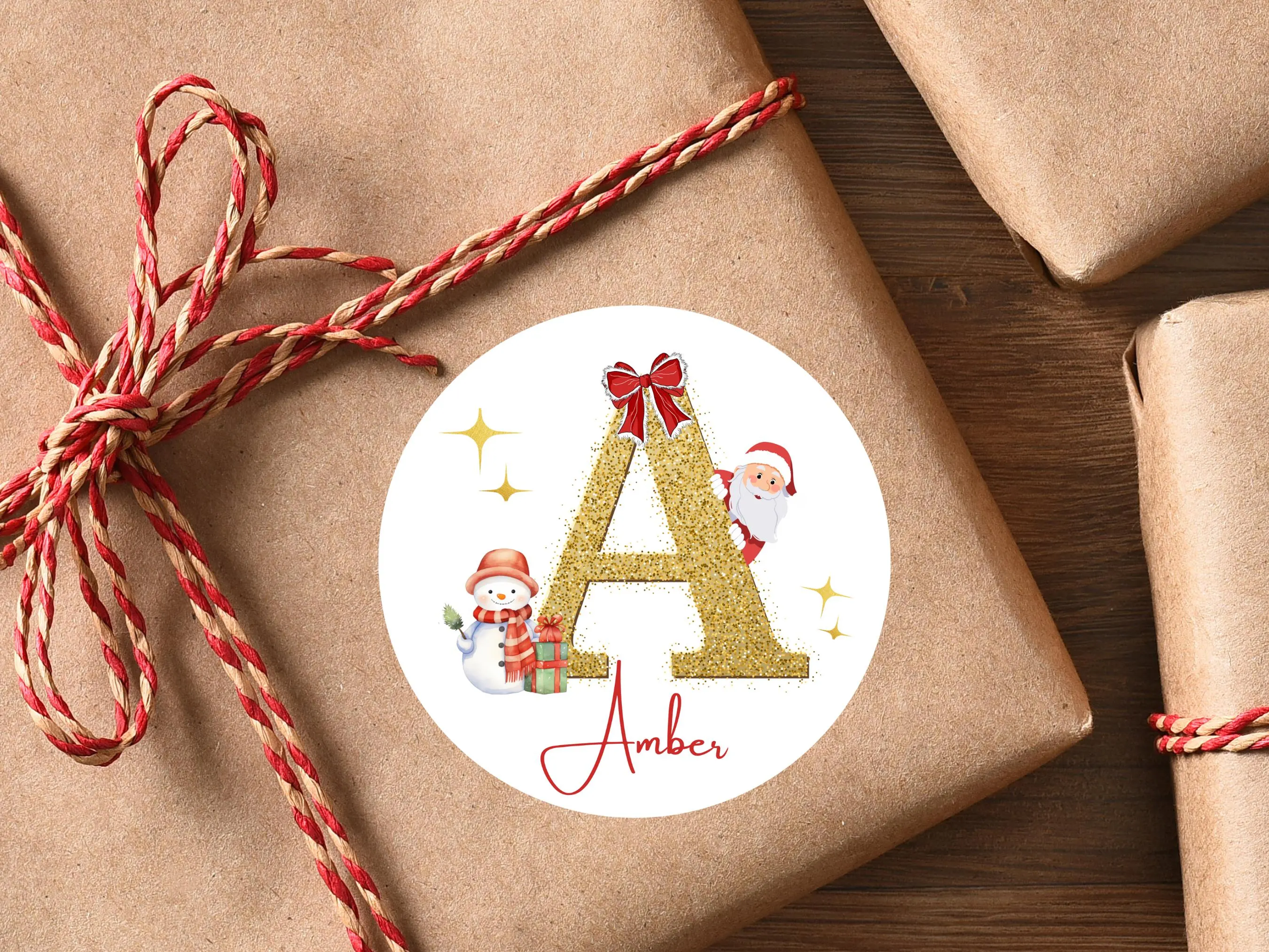 Christmas Name Labels Christmas Tags Stickers Gift Labels Santa stickers Present wrapping Personalised Stickers
