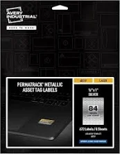 Permatrack Durable Metallic Asset Tag Laser 1/2x1in Labels Silver