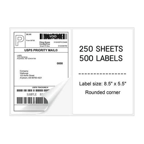 Neflaca Half Sheet Labels 8.5