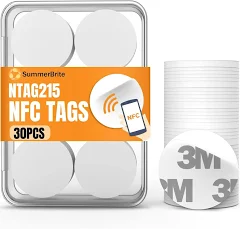 30 Pcs Nfc Tags Ntag215 Blank Nfc Cards Stickers, Rewritable