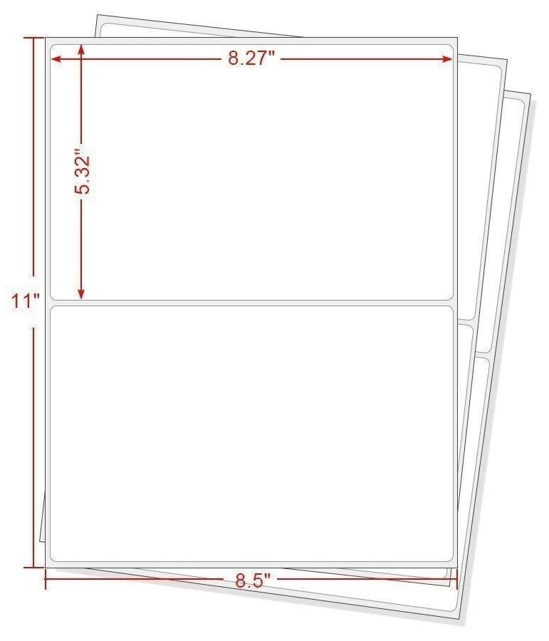 Yens Label 1000 Half Sheet Shipping Labels for Laser/Inkjet