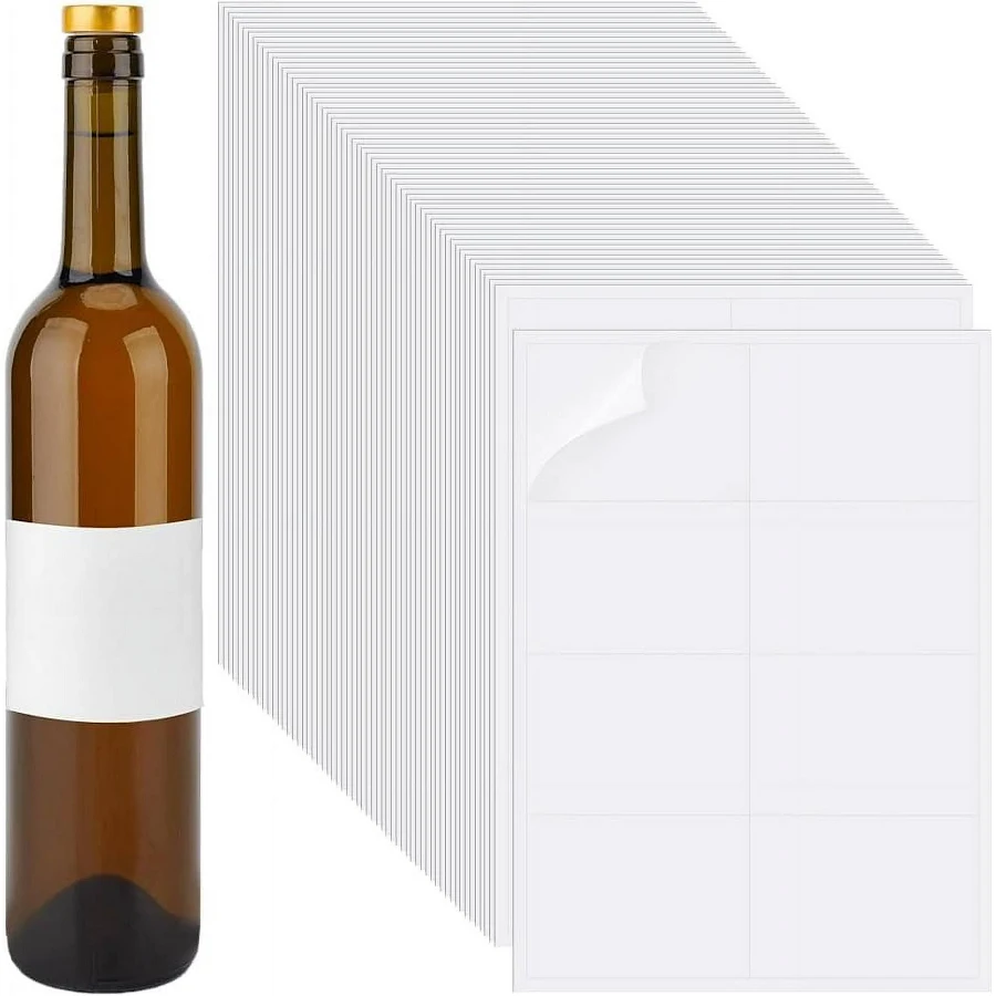 40pcs Blank Paper Self-adhesive Label Stickers for Laser Printing Rectangle White 297x210x0.2mm for Craft Accessories