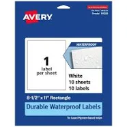 Avery Waterproof Permanent Labels Rectangle