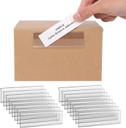 100-pack 4x1 Inch Adhesive Shelf Tag Label Holders Clear Plastic