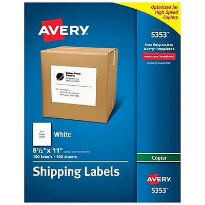 Avery Copier Mailing Labels Copiers 5353