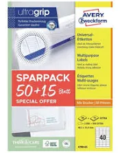 Avery 4780-65 self-adhesive label Rectangle Permanent White 2600 pc