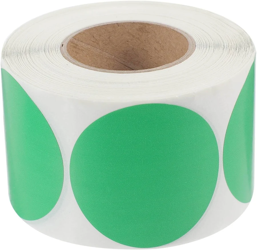Qifull Self Adhesive Thermal Label Roll Green for Express and Shipping Labels with Weather Resistant